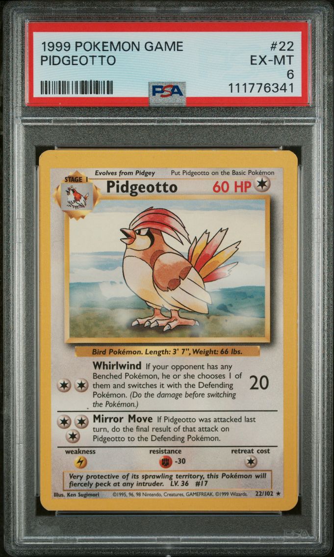 1999 #22 Pidgeotto PSA 6 Game