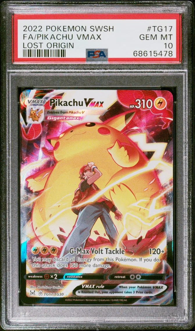2022 #TG17 Full Art/Pikachu Vmax PSA 10 Sword & Shield Lost Origin Pokemon