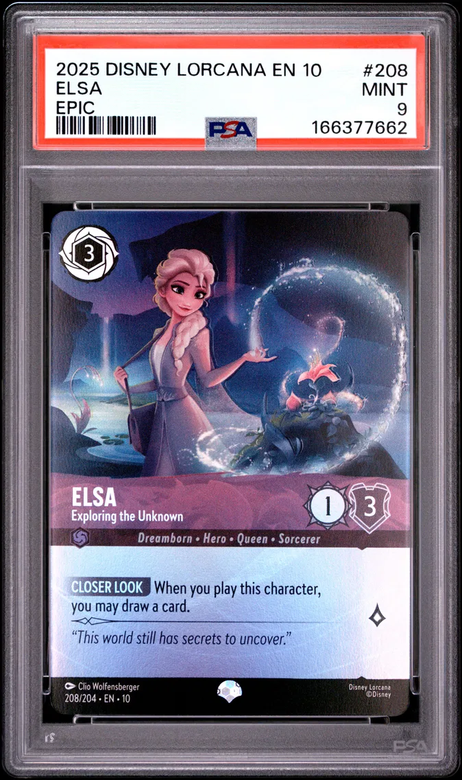2025 #208 Elsa - Exploring the Unknown PSA 9 Disney Lorcana EN 10-Whispers in the Well