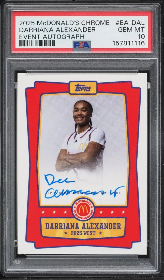 2025 Topps Chrome McDonald's All-American Event Darriana Alexander AUTO #EA-DAL PSA 10 GEM MINT