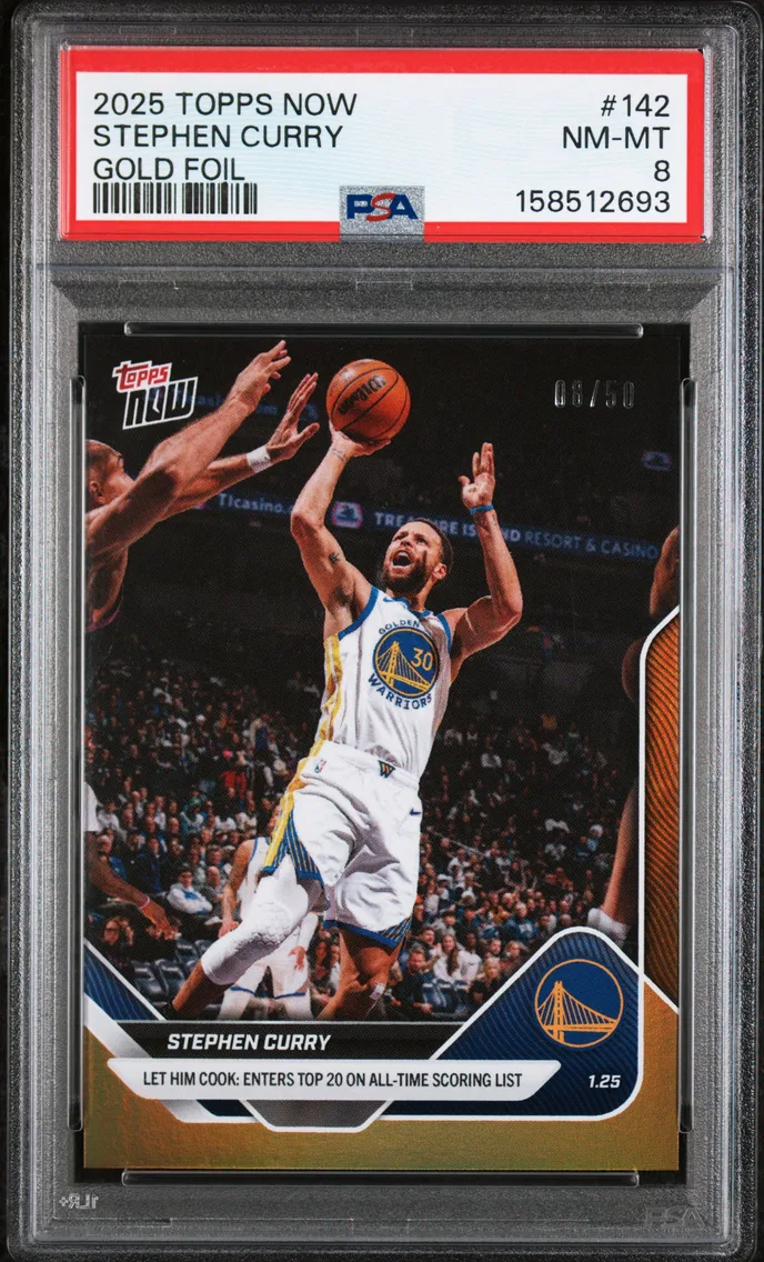 2025 #142 Stephen Curry PSA 8 Topps Now