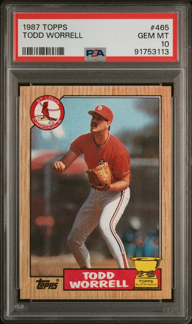 1987 #465 Todd Worrell PSA 10 Topps
