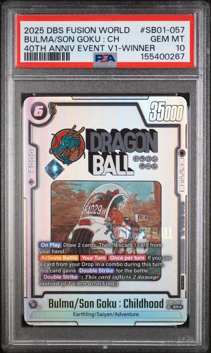 2025 #SB01-057 Bulma/Son Goku : Childhood PSA 10 Dragon Ball Super Card Game Fusion World 40th Anniversary Event Vol.1
