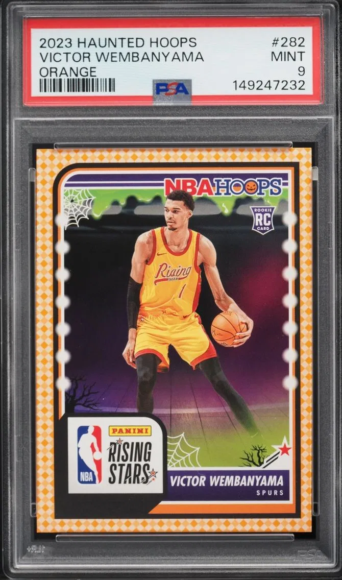 2023 #282 Victor Wembanyama Orange PSA 9 Hoops Haunted Orange Victor Wembanyama ROOKIE