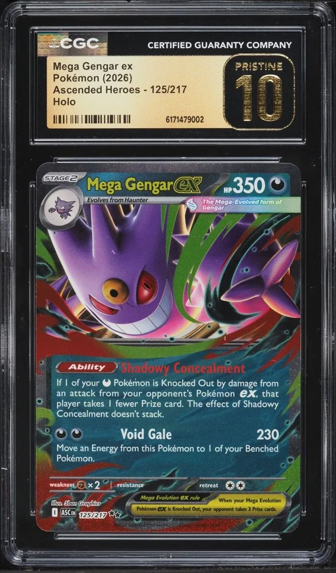 2026 Pokemon Mega Evolution Ascended Heroes Holo Mega Gengar Ex #125 CGC 10 PRISTINE