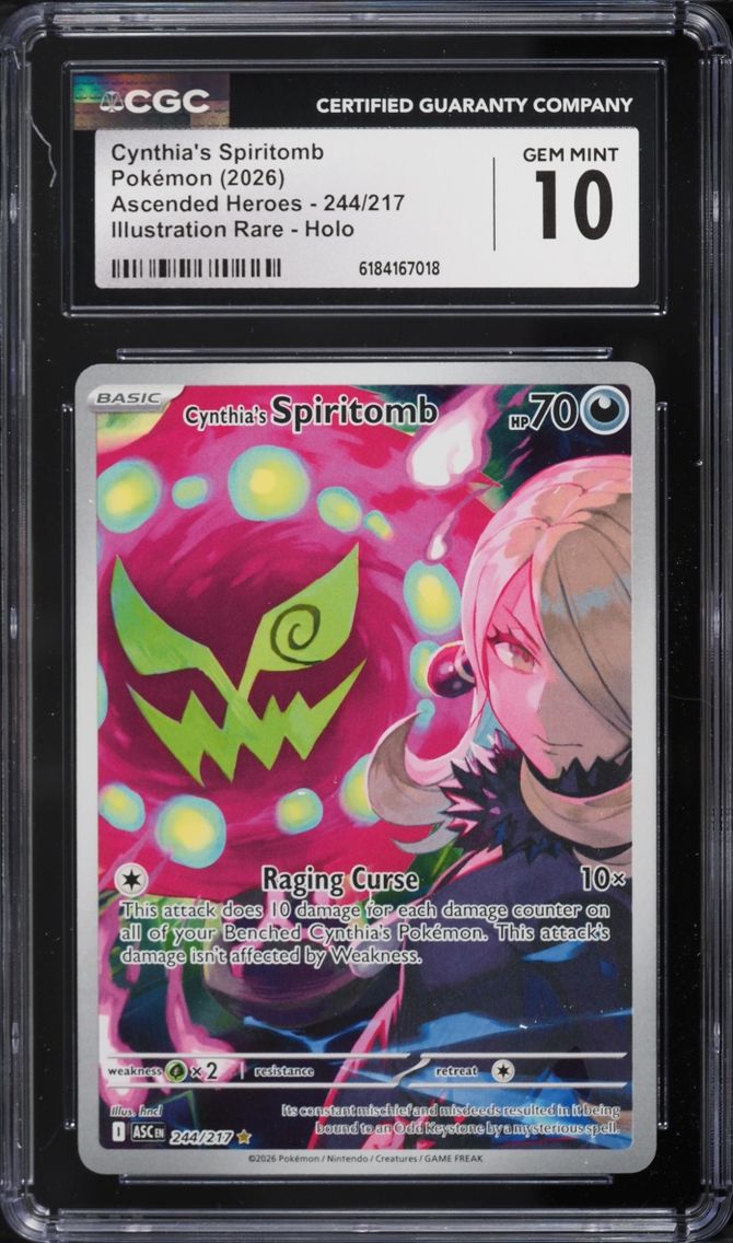 2026 #244 Cynthia's Spiritomb CGC 10 Pokemon Mega Evolution Ascended Heroes IR