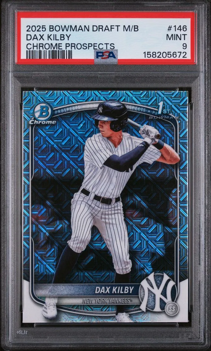2025 #146 Dax Kilby PSA 9 Bowman Draft Mega Box Chrome Prospects