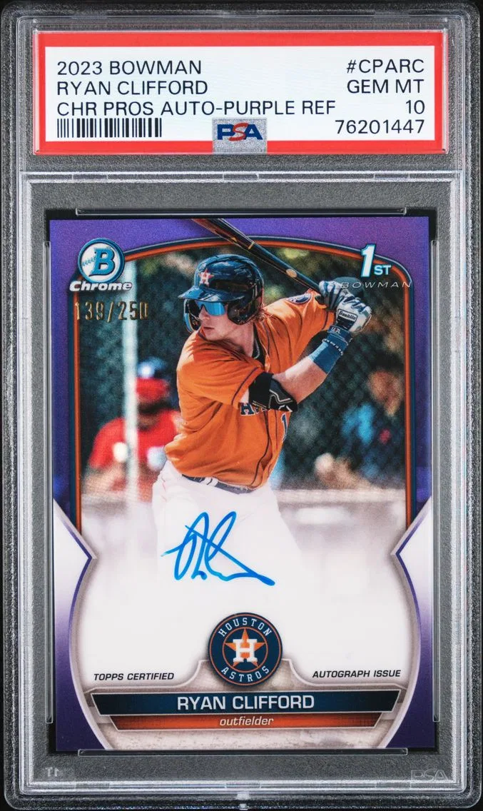 2023 #CPARC Ryan Clifford PSA 10 Bowman Chrome Prospect Autographs