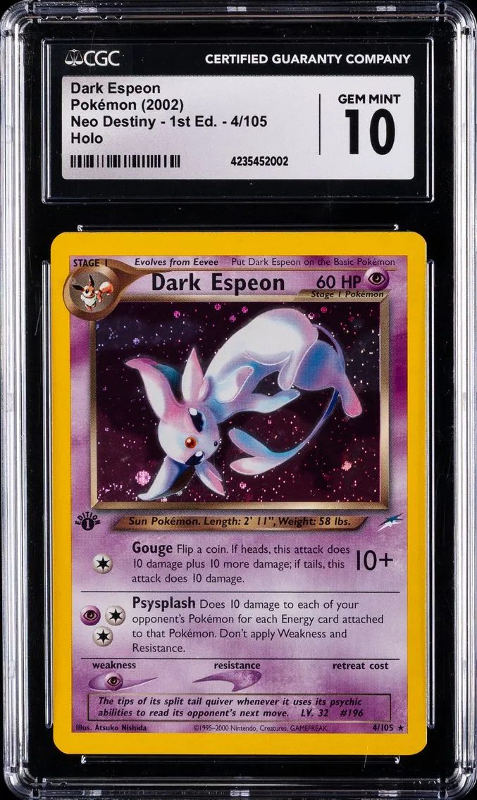 2002 #4 Dark Espeon-Holo 1st Edition CGC 10 Neo Destiny Pokemon
