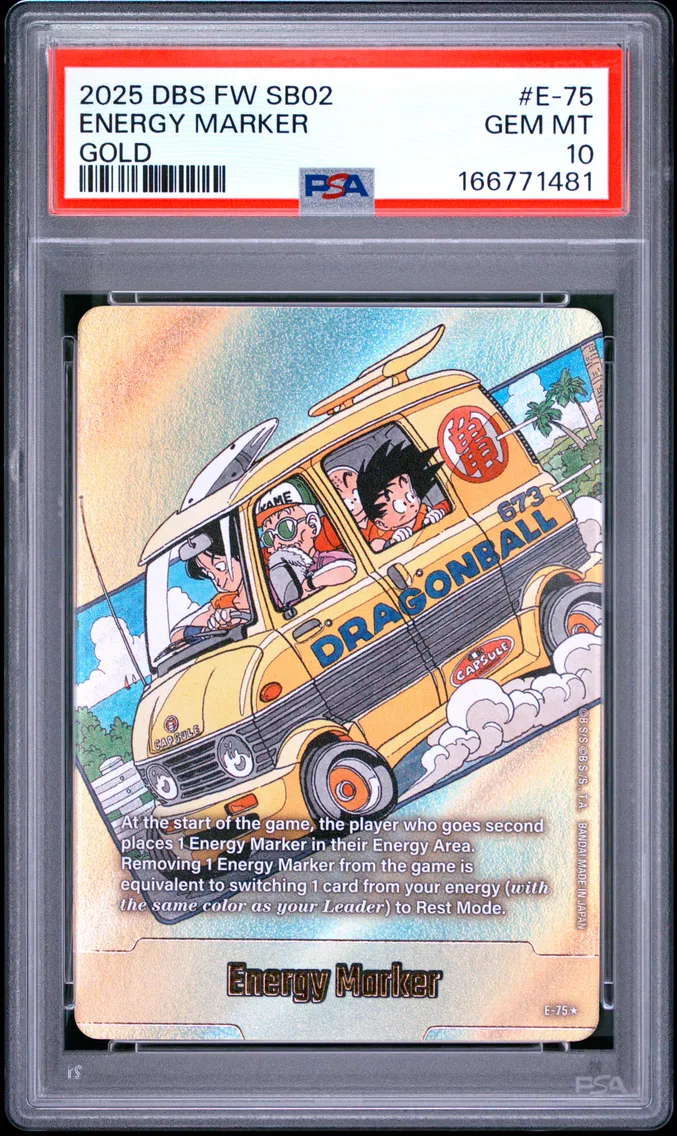 2025 #E-75 Energy Marker PSA 10 Dragon Ball Super Card Game Fusion World Manga Booster 02