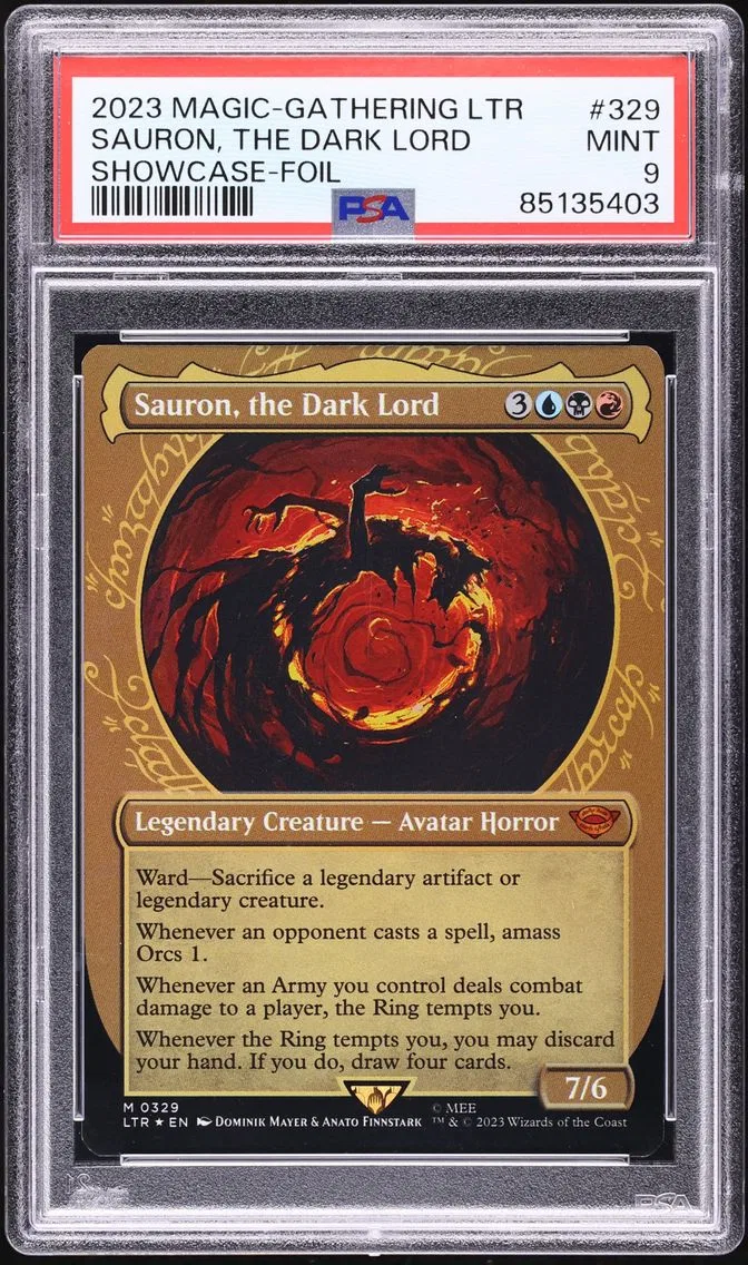 2023 #329 Sauron, The Dark Lord PSA 9 MTG Tales Of Middle-Earth Showcase-Foil