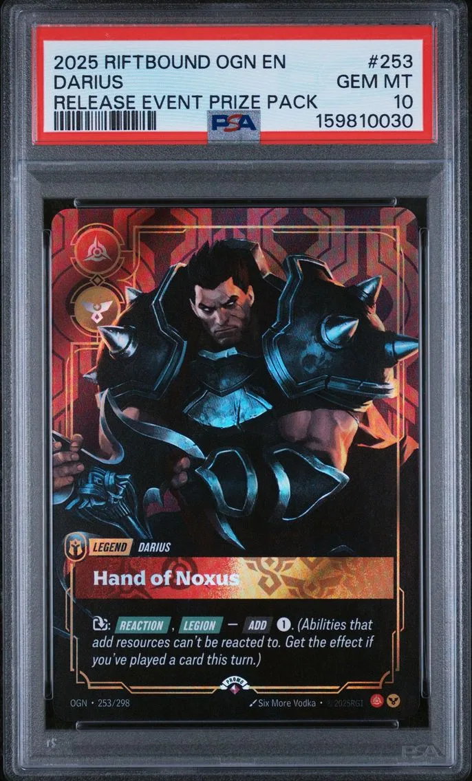 2025 #253 Darius - Hand of Noxus PSA 10 Riftbound: League of Legends Ogn-Origins