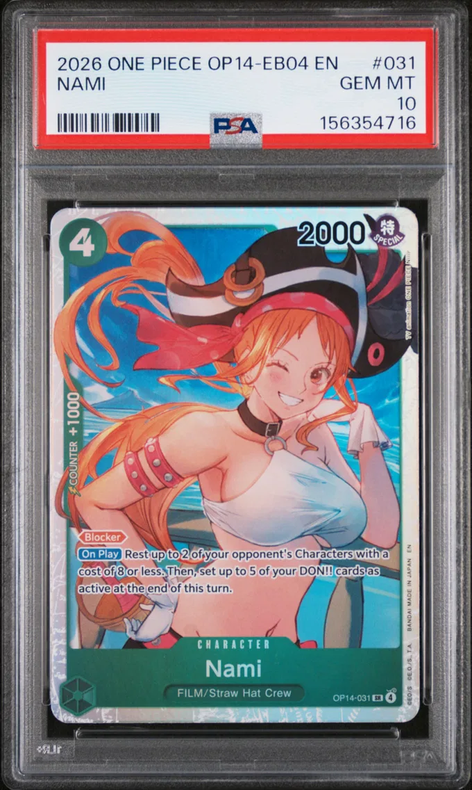 2026 #031 Nami PSA 10 One Piece OP14-EB04-the Azure Sea's Seven