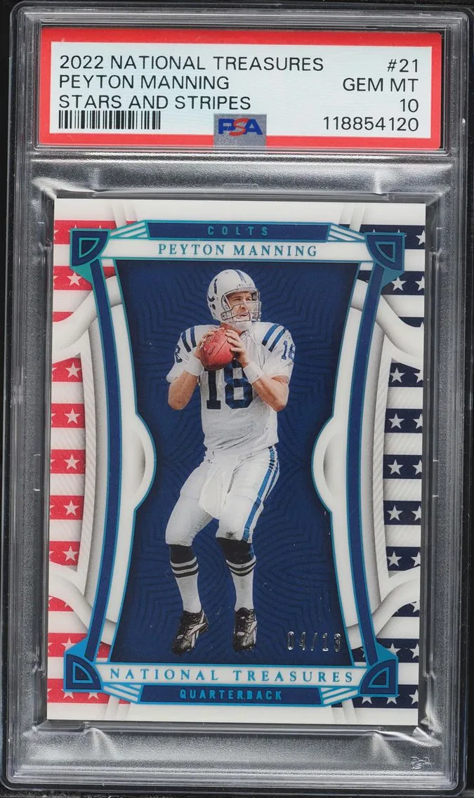 2022 #21 Peyton Manning PSA 10 Panini National Treasures Football