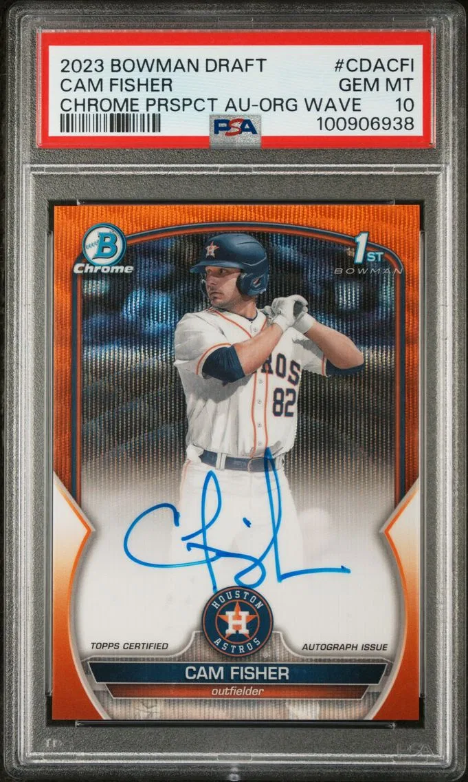 2023 #CDACFI Cam Fisher PSA 10 Bowman Draft Chrome Prospect Autograph