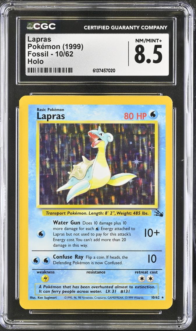 1999 #10 Lapras CGC 8.5 Fossil - Unlimited - English