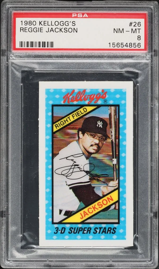 1980 #26 Reggie Jackson PSA 8 Kellogg's