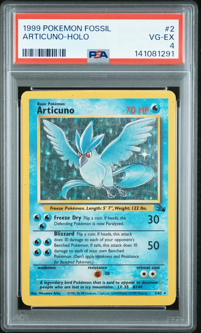 1999 #2 Articuno-Holo PSA 4 Fossil