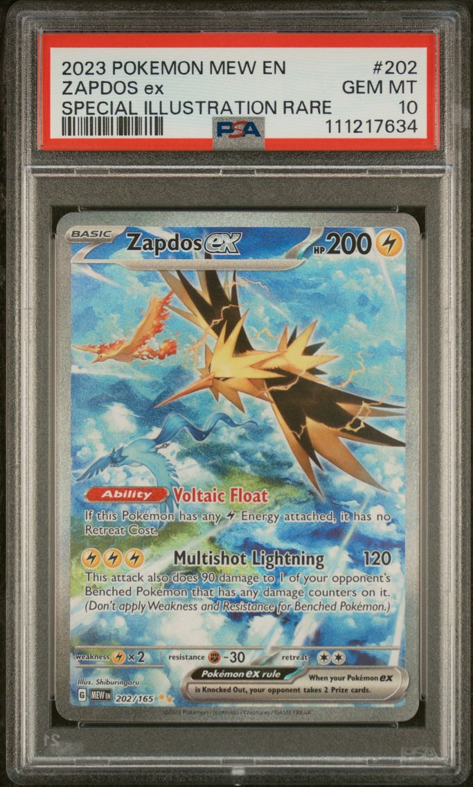 2023 #202 Zapdos EX PSA 10 Mew E