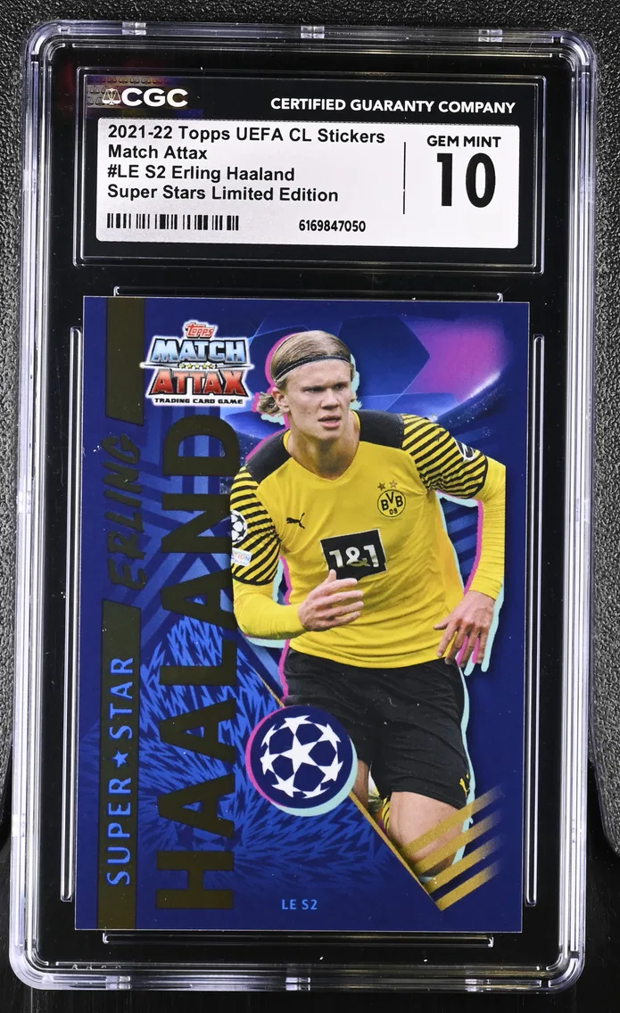2021 #LE S2 Erling Haaland CGC 10 Topps UEFA CL Stickers