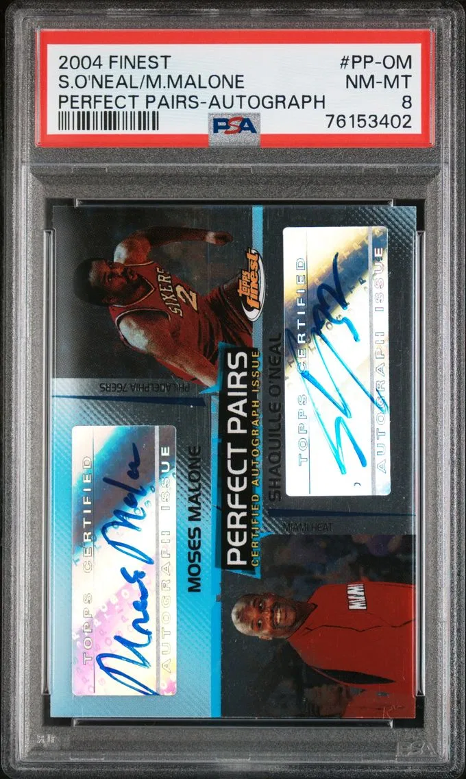 2004 #PP-OM Moses Malone/Shaquille O'Neal PSA 8 Finest Perfect Pairs