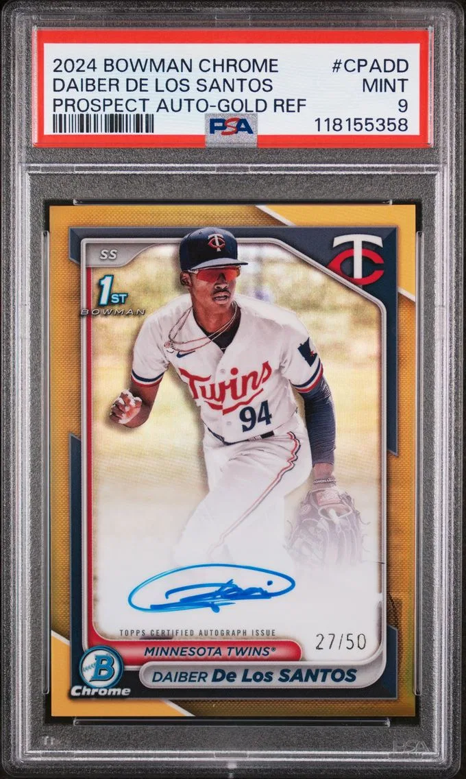 2024 #CPADD Daiber de los Santos PSA 9 Bowman Chrome Prospect Autographs