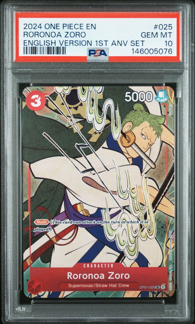 2024 #025 Roronoa Zoro PSA 10 On