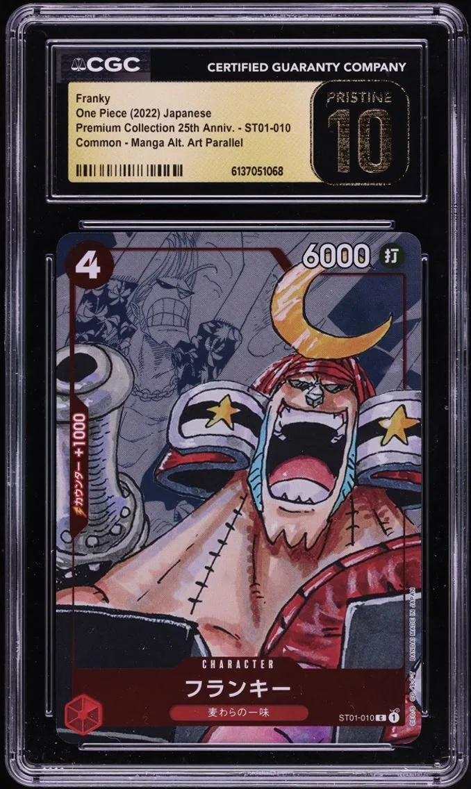 2022 #ST01-010 One Piece Japanese Premium 25th Anniversary Manga Art Franky CGC 10 Pristine