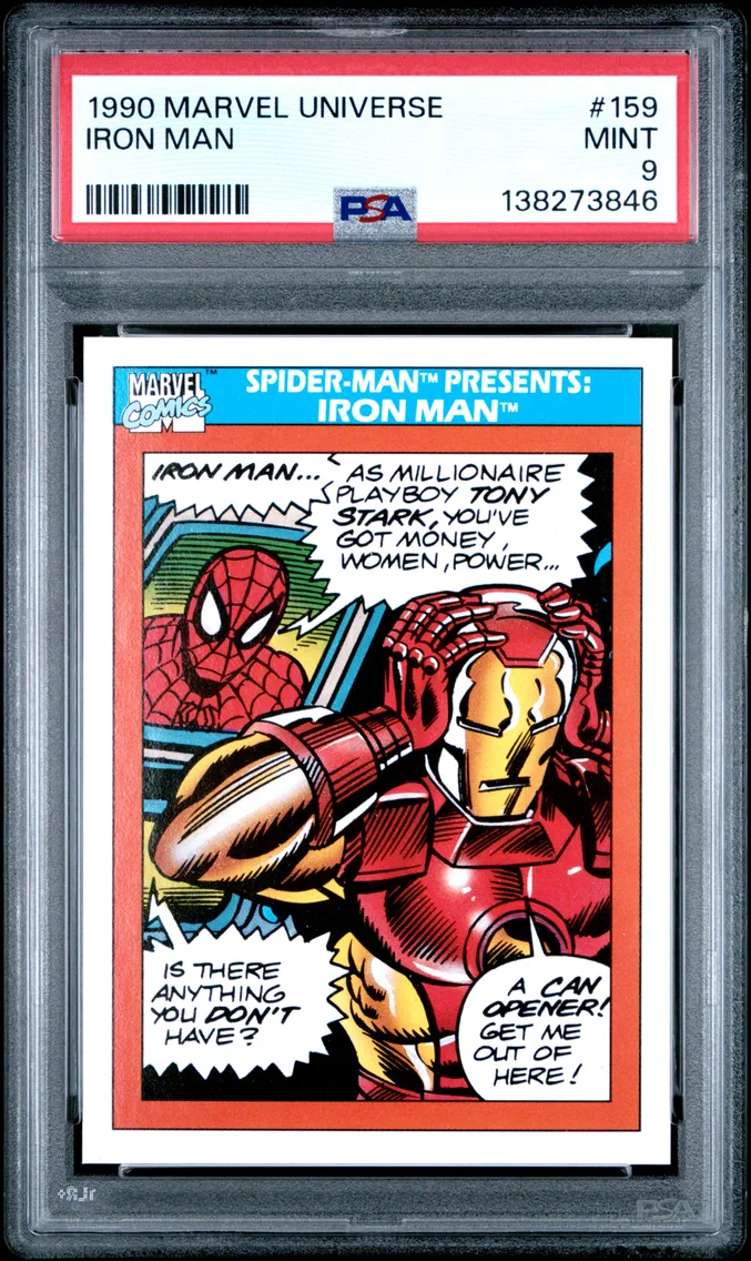 1990 #159 Iron Man PSA 9 Marvel Universe