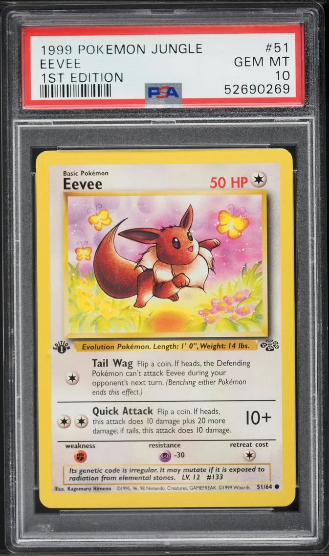 1999 #51 Eevee 1st Edition PSA 10 Jungle Pokemon