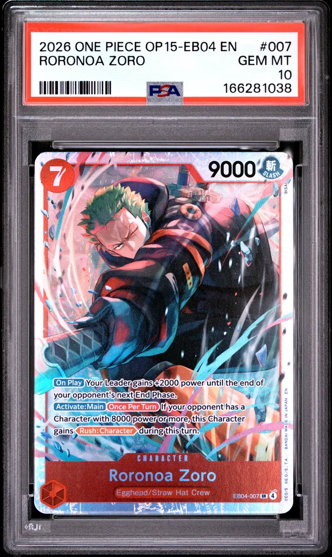 2026 #007 Roronoa Zoro PSA 10 One Piece OP15-EB04-Adventure on Kami's Island