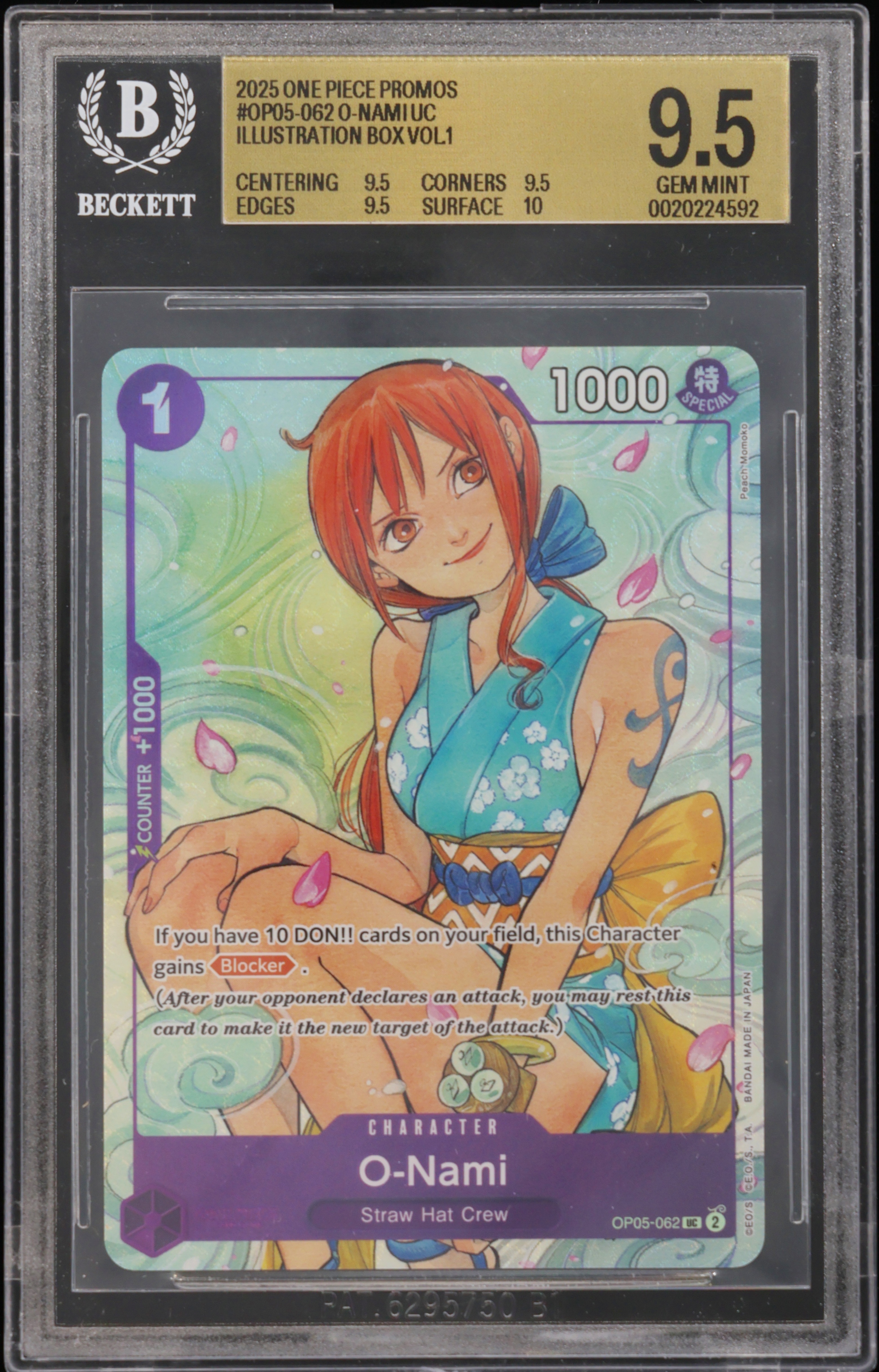 2025 #Op05062 O-Nami Uc/(Illustration Box Vol.1) BGS 9.5 One Piece Card Game Promos