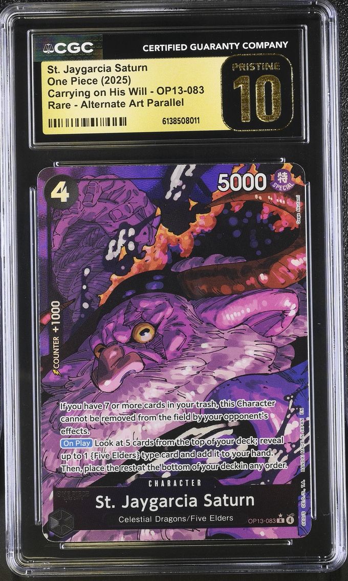 2025 #OP13-083 St. Jaygarcia Saturn CGC 10 Pristine Carrying on His Will (OP13) - English