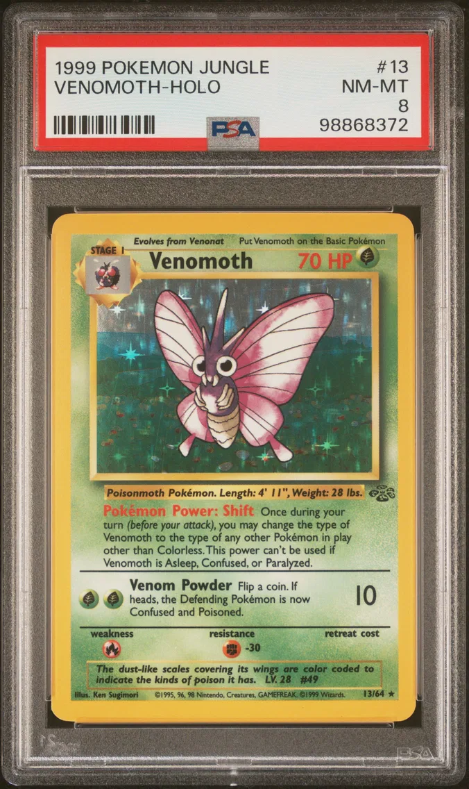 1999 #13 Venomoth-Holo PSA 8 Jungle
