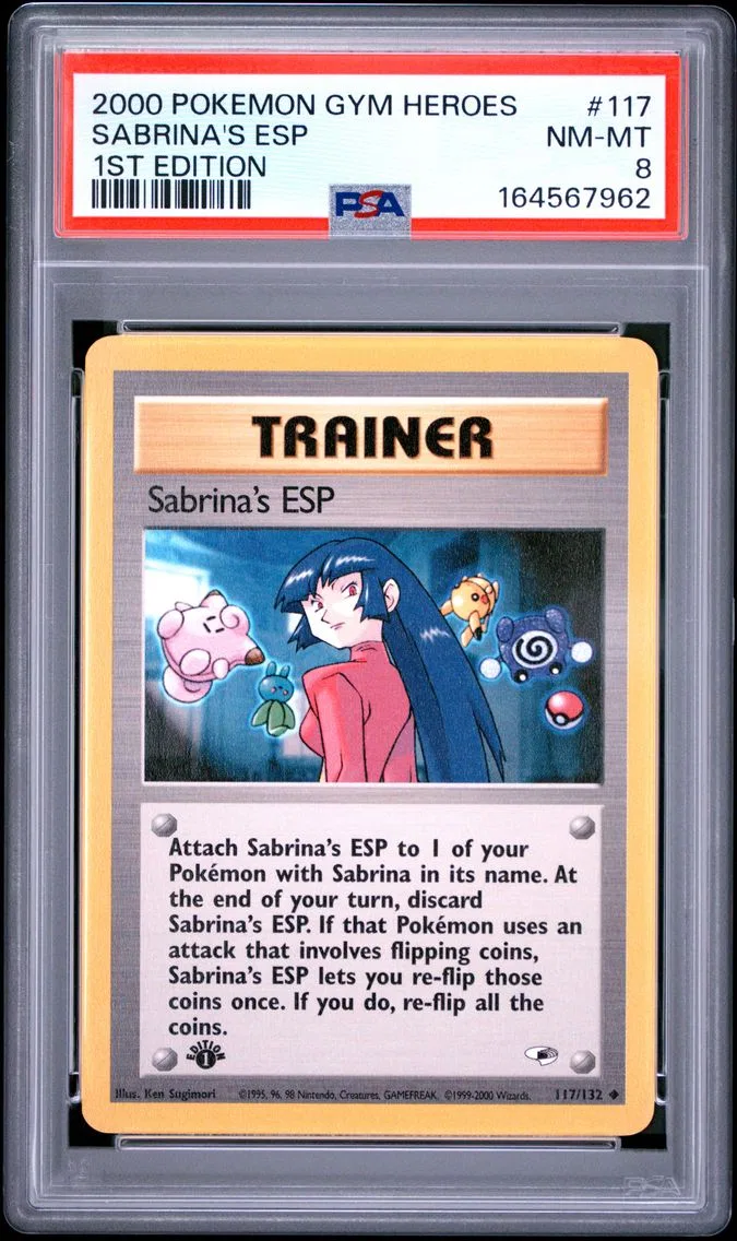 2000 #117 SABRINA'S ESP 1st Edition PSA 8 Gym Heroes