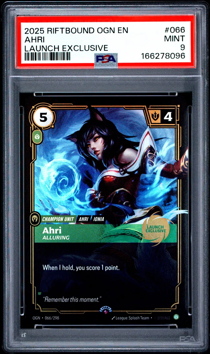2025 #066 Ahri - Alluring PSA 9 Riftbound: League of Legends Ogn-Origins