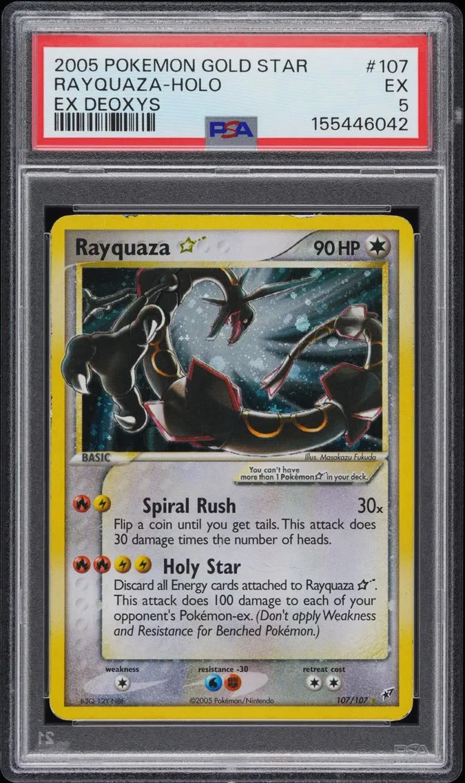 2005 #107 Rayquaza-Holo Gold Star PSA 5 EX Deoxys