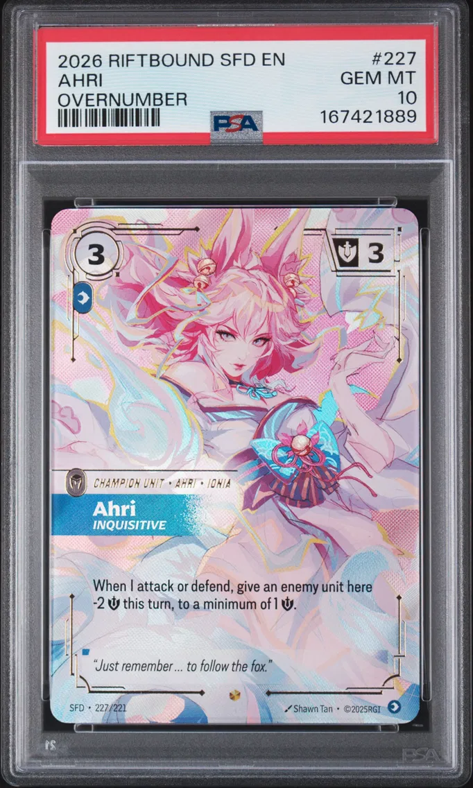 2026 #227 Ahri - Inquisitive PSA 10 Riftbound: League of Legends Sfd-Spiritforged