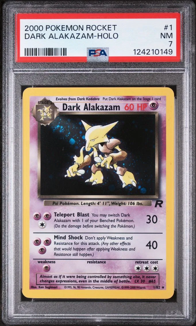 2000 #1 Dark Alakazam-Holo PSA 7 Rocket