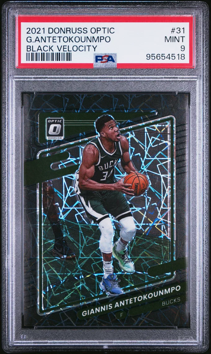 2021 #31 Giannis Antetokounmpo PSA 9 Panini Donruss Optic