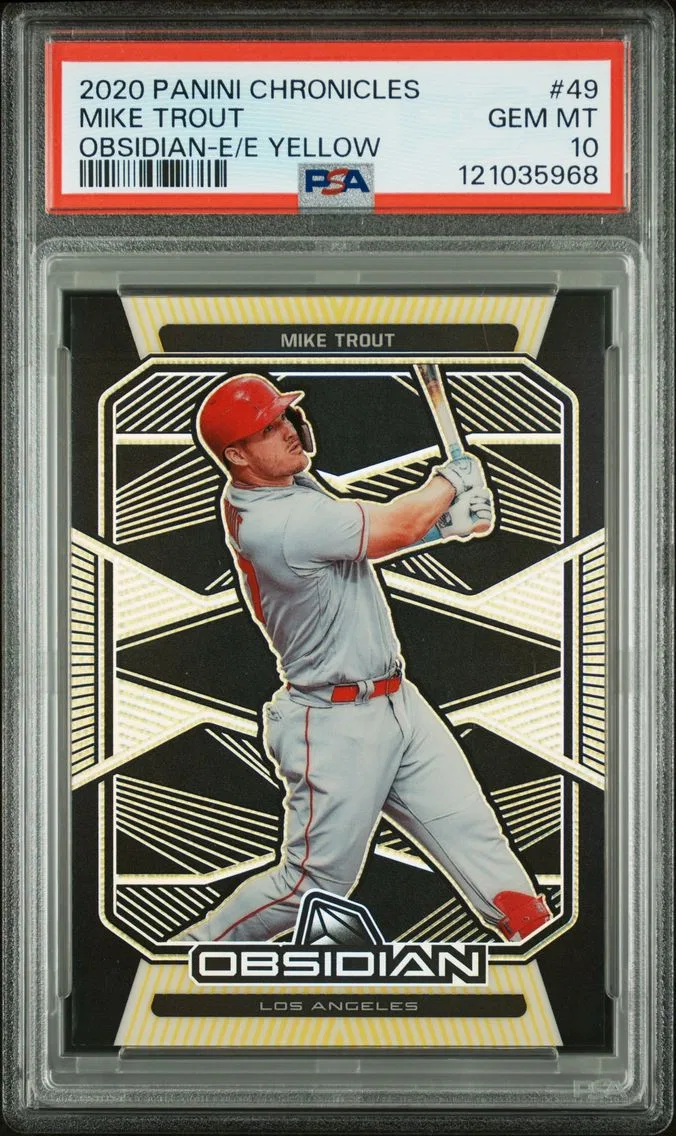 2020 #49 Mike Trout PSA 10 Panini Chronicles Obsidian