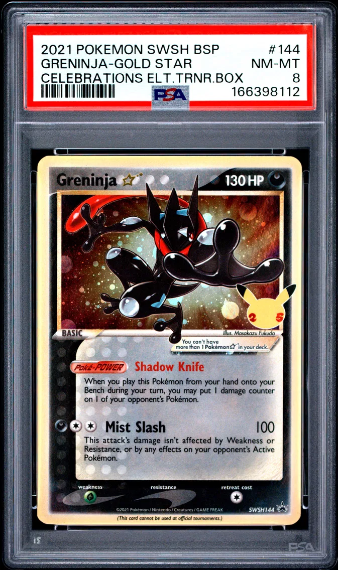 2021 #144 Greninja-Gold Star PSA 8 Swsh Black Star Promo