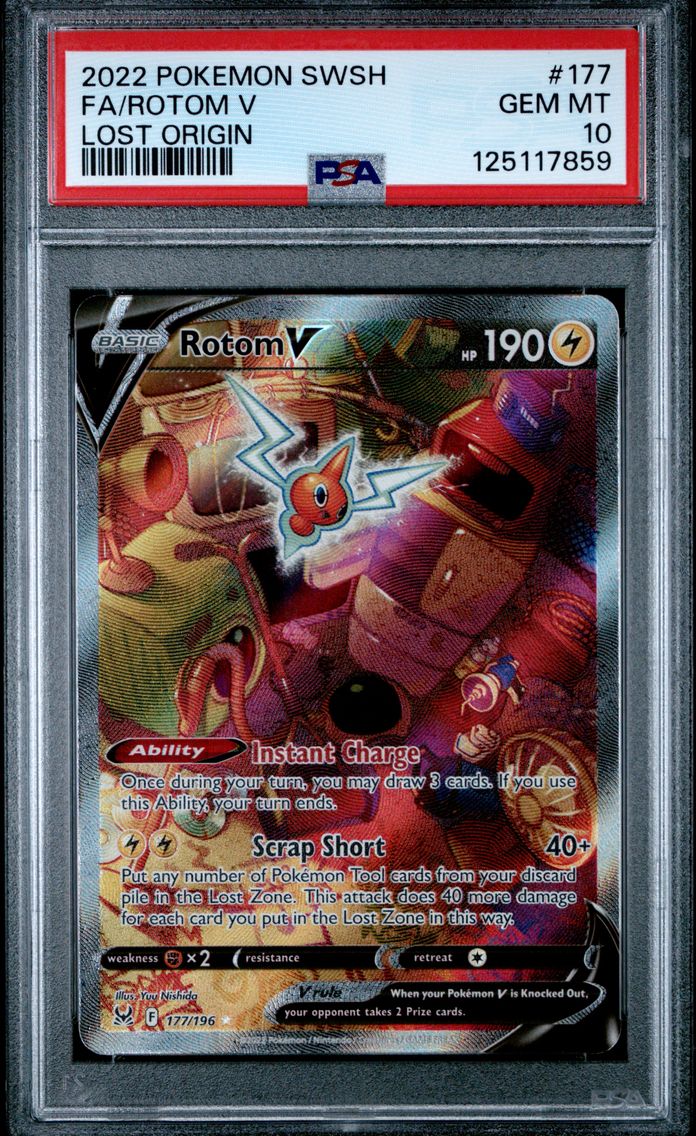 2022 #177 Full Art/Rotom V PSA 10 Sword & Shield Lost Origin Pokemon