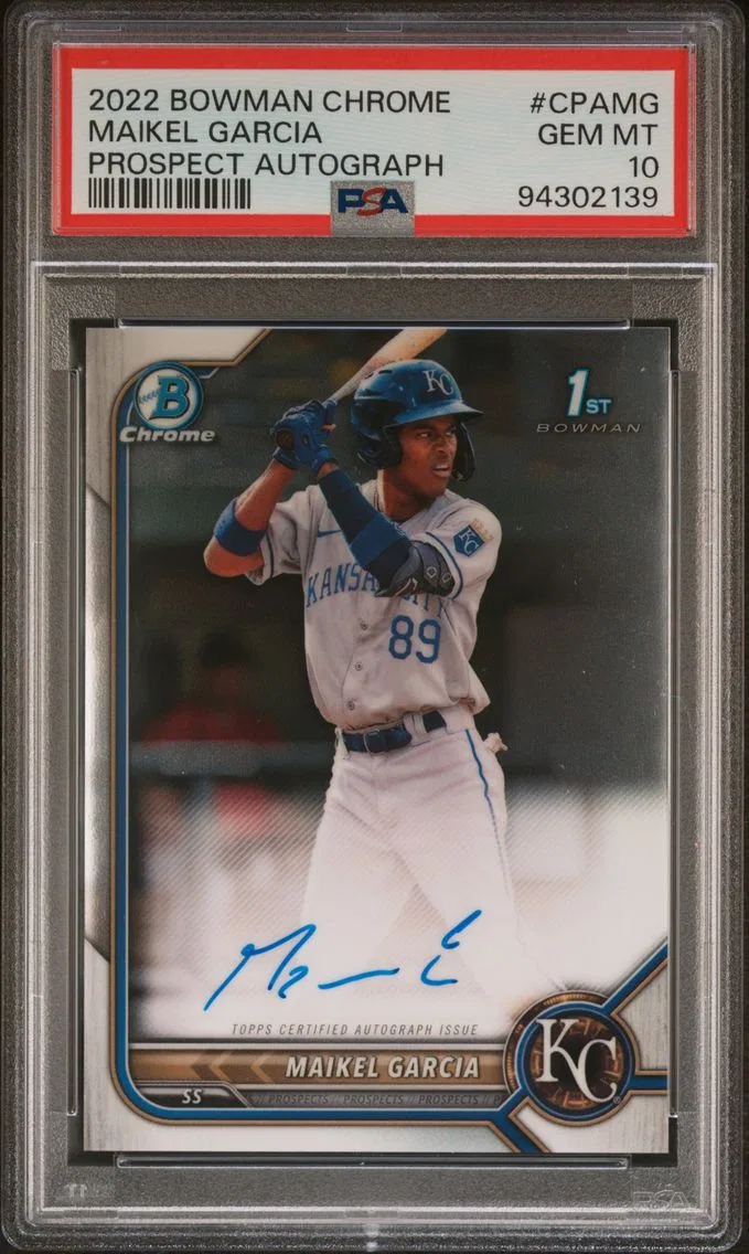 2022 #CPAMG Maikel Garcia PSA 10 Bowman Chrome Prospect Autographs