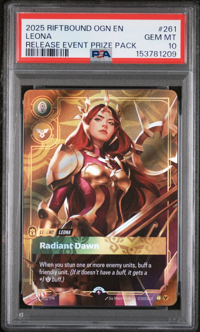 2025 #261 Leona - Radiant Dawn PSA 10 Riftbound: League of Legends Ogn-Origins