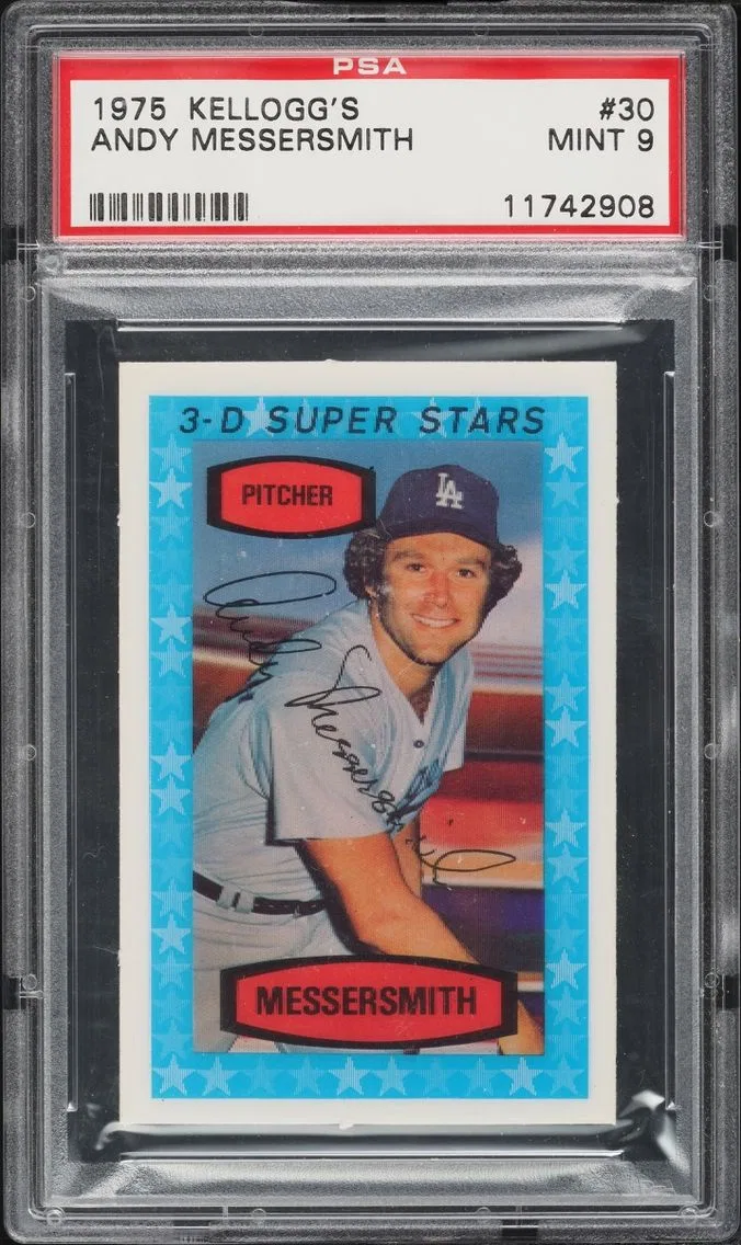 1975 #30 Andy Messersmith PSA 9 Kellogg's
