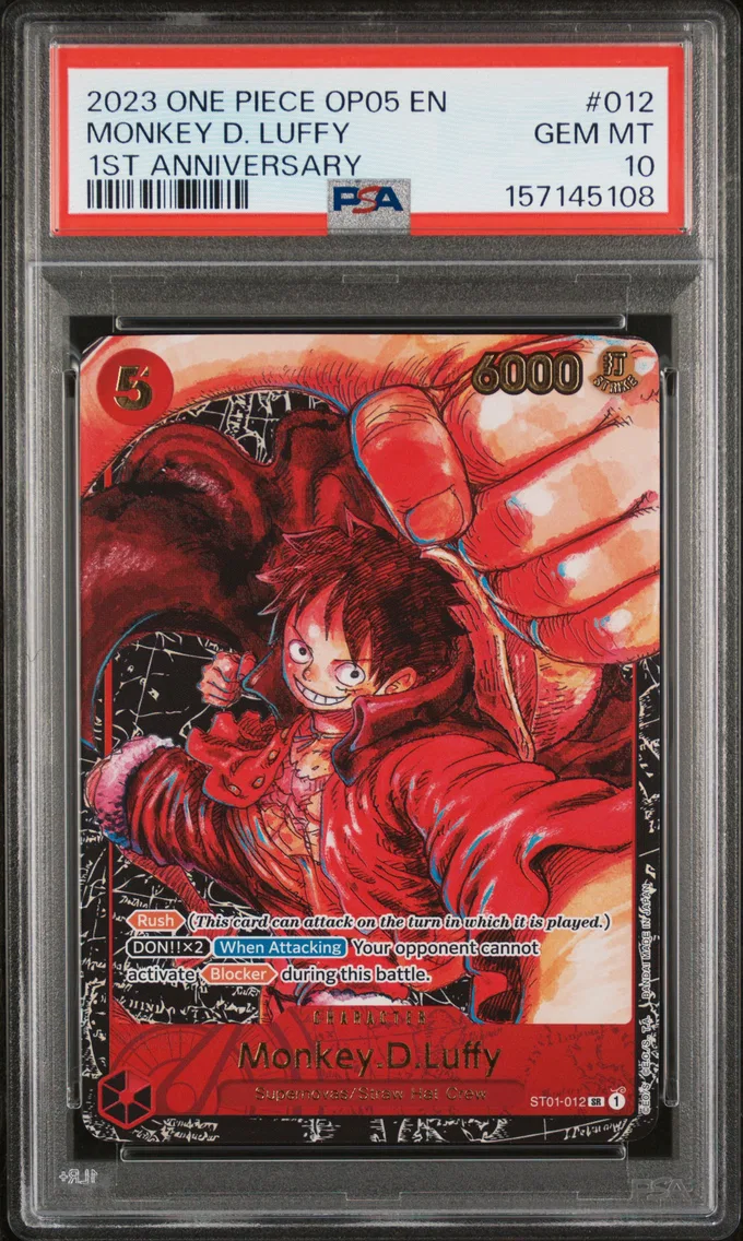 2023 #012 MONKEY D. LUFFY PSA 10 One Piece OP05-Awakening of the New Era