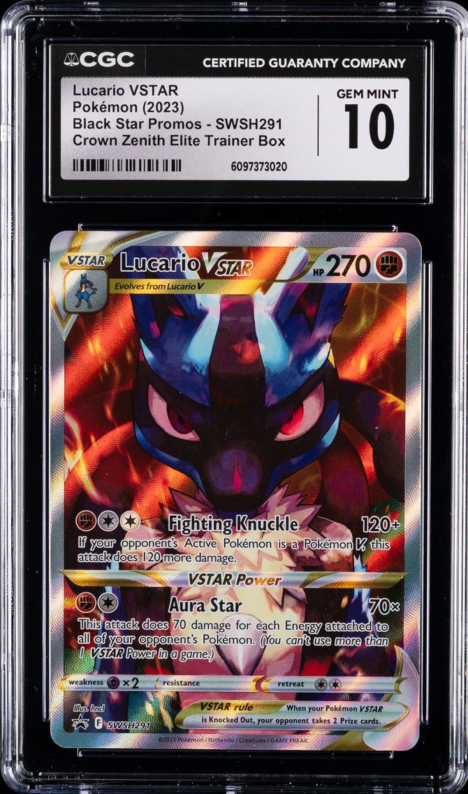 2023 #291 Full Art/Lucario Vstar CGC 10 Swsh Black Star Promo Pokemon