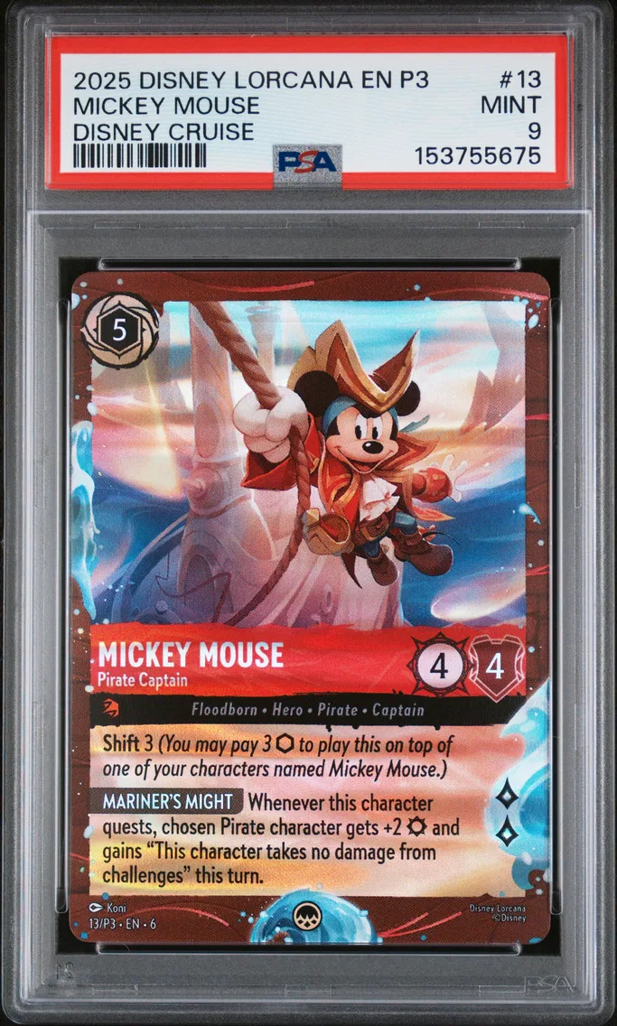 2025 #13 Mickey Mouse - Pirate Captain PSA 9 Disney Lorcana EN P3-Promo