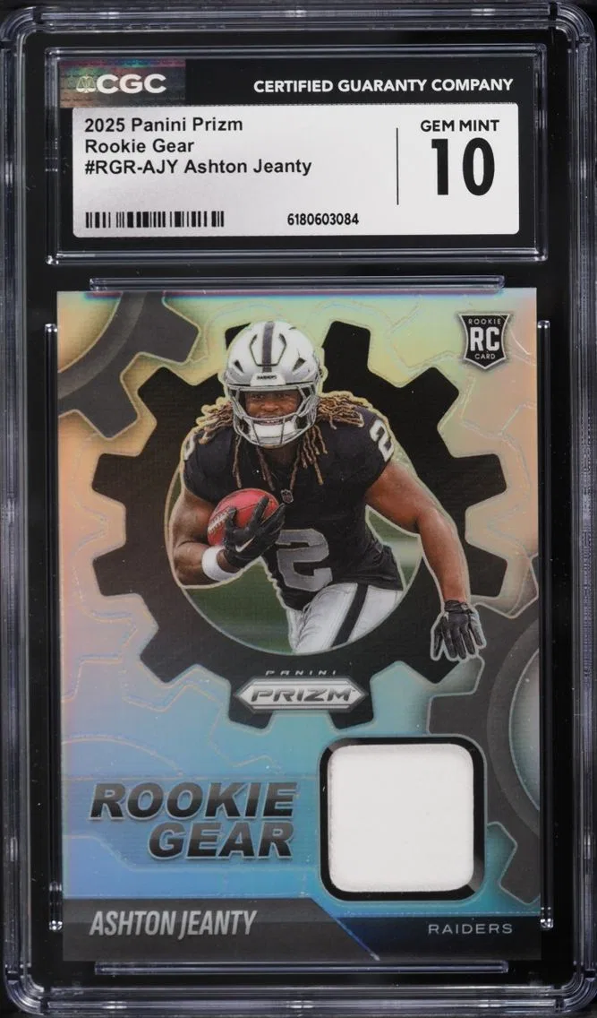 2025 Panini Prizm Gear Ashton Jeanty ROOKIE PATCH #RGR-AJY CGC 10 GEM MINT
